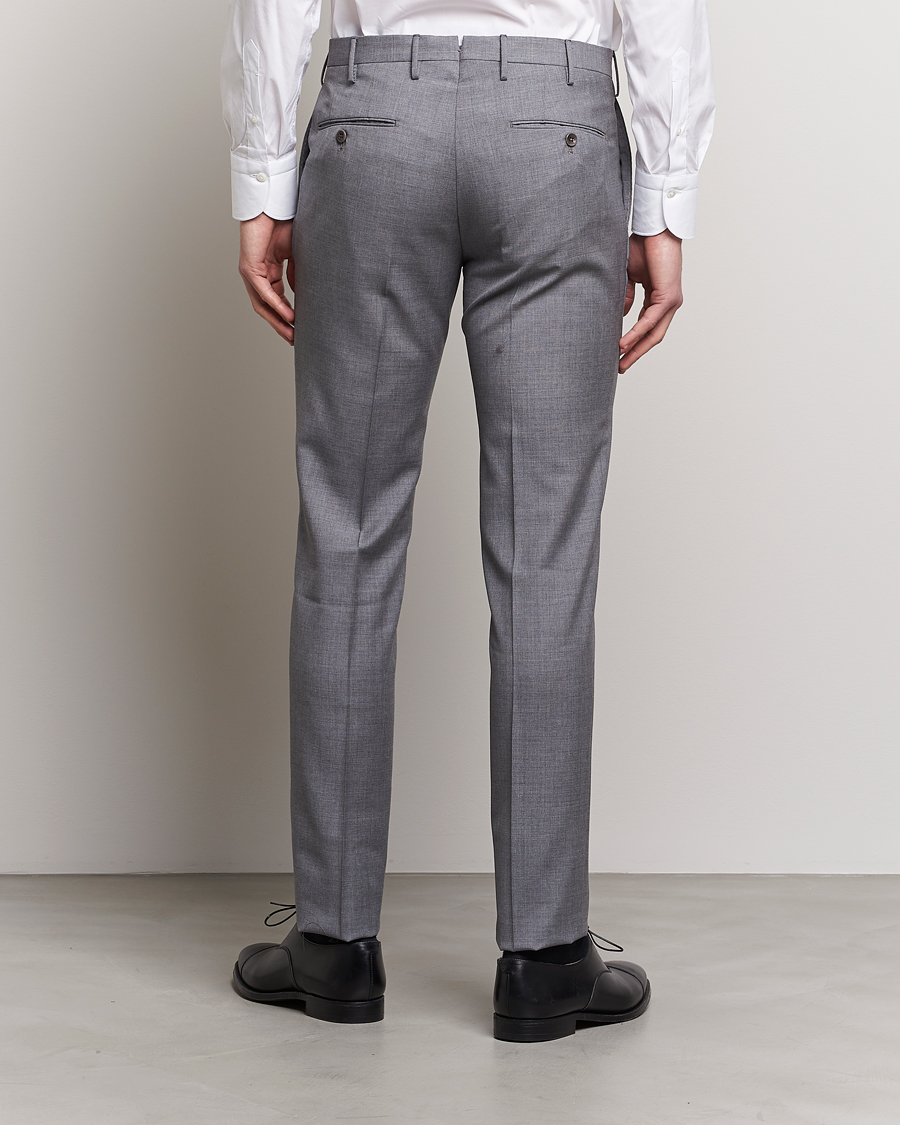Homme | Pantalons | Incotex | Slim Fit Tropical Wool Trousers Light Grey