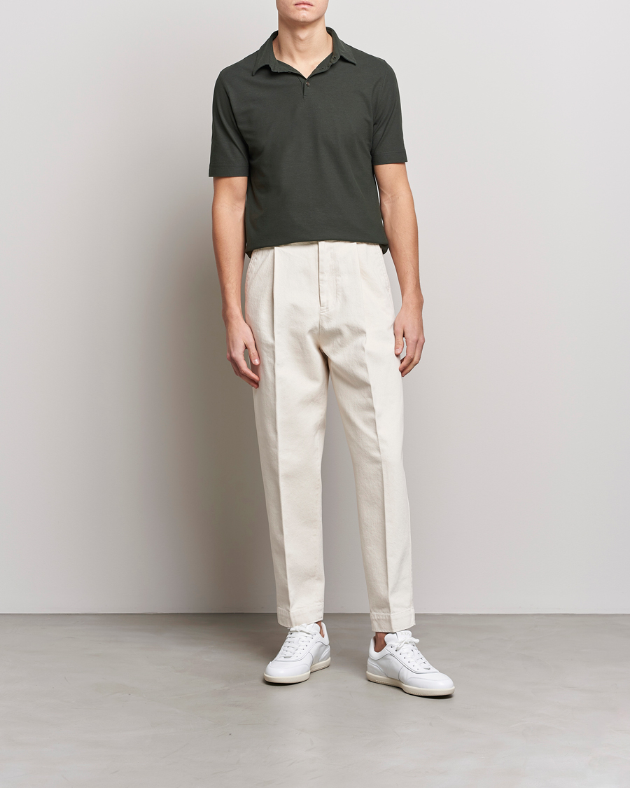 Homme | Polos | Zanone | Ice Cotton Polo Military