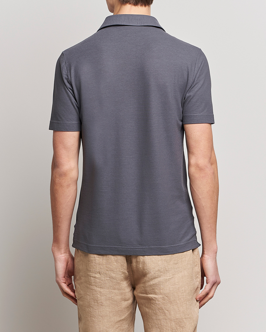 Homme | Polos | Zanone | Ice Cotton Polo Dark Grey