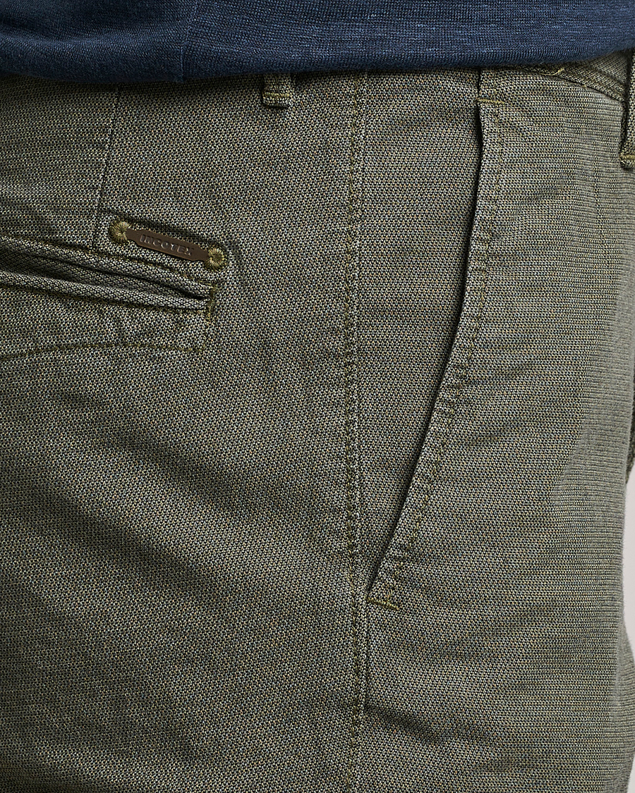 Heren | Broeken | Incotex | Slim Fit Overdyed Pattern Slacks Dark Green