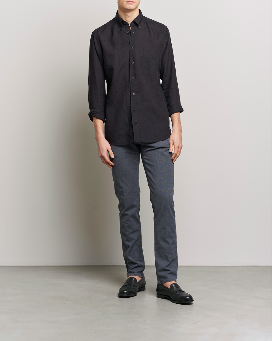 Heren | Broeken | Incotex | Slim Fit Overdyed Pattern Slacks Grey