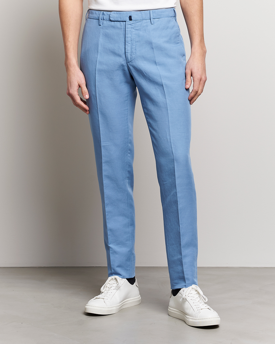 Heren | Broeken | Incotex | Slim Fit Chinolino Trousers Light Blue