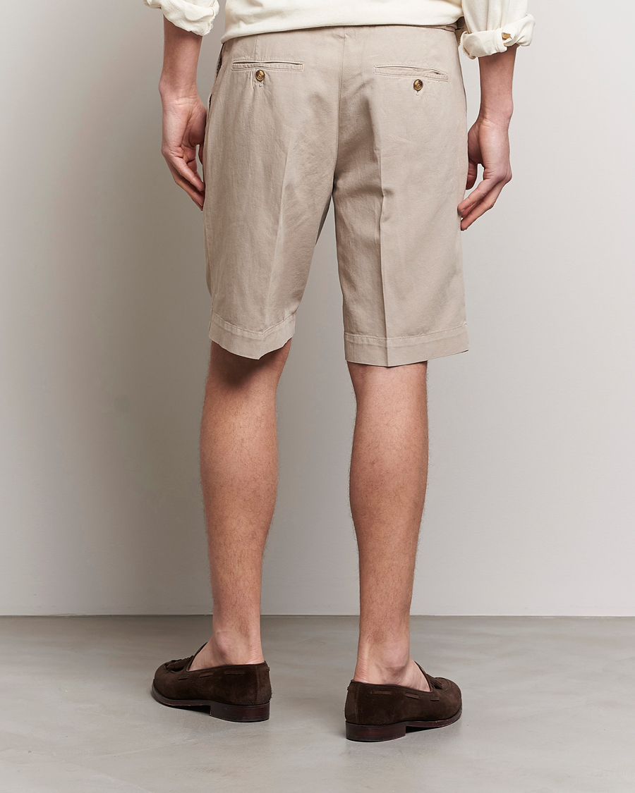Homme | Shorts | Incotex | Pleated Chinolino Shorts Beige
