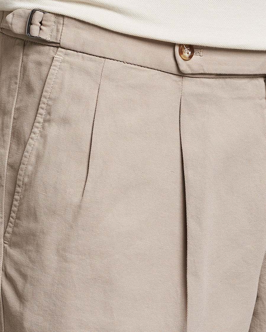 Homme | Shorts | Incotex | Pleated Chinolino Shorts Beige