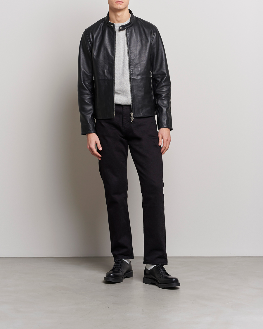 Homme | Manteaux Et Vestes | J.Lindeberg | Boris Biker Leather Jacket Black