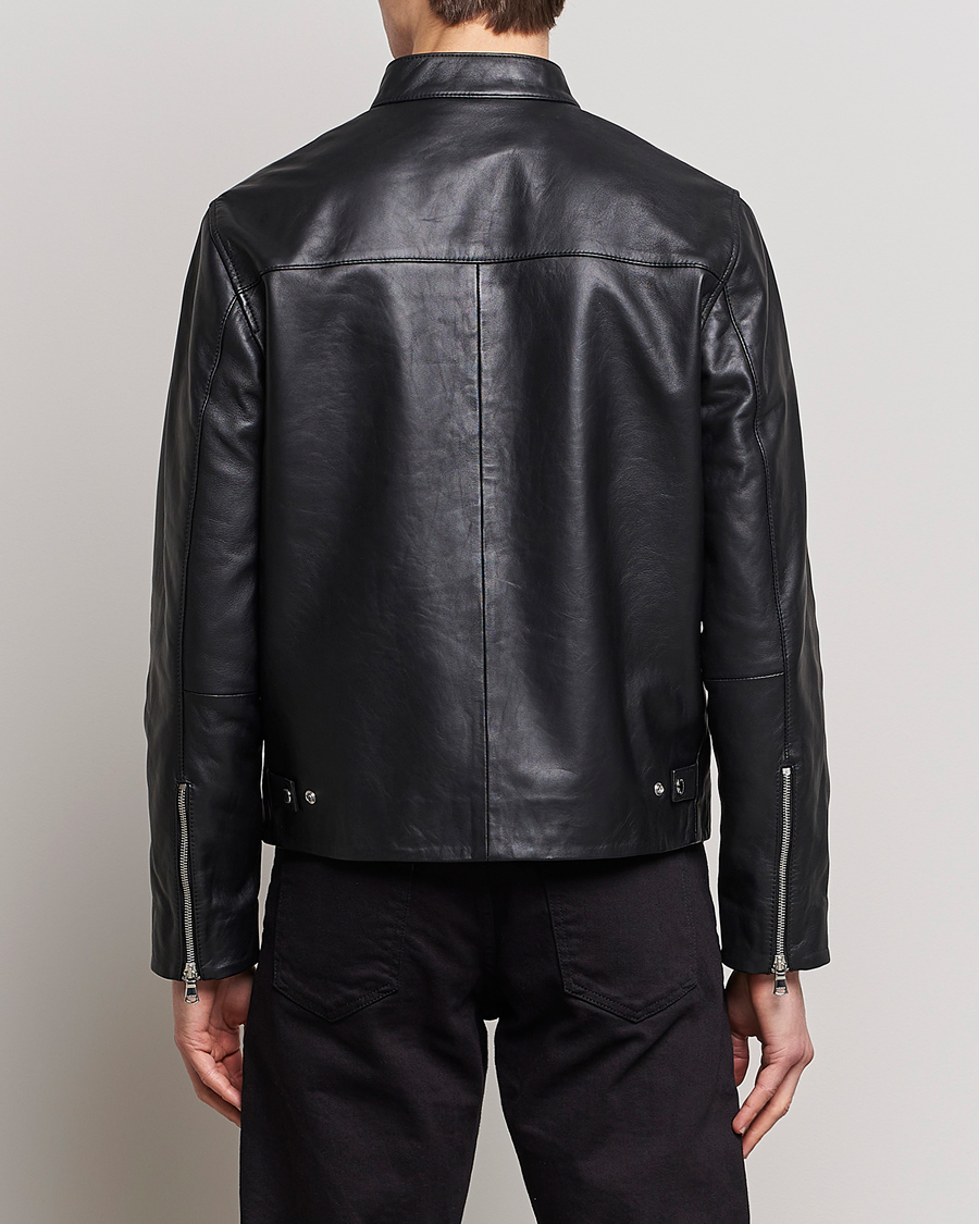 Homme | Manteaux Et Vestes | J.Lindeberg | Boris Biker Leather Jacket Black