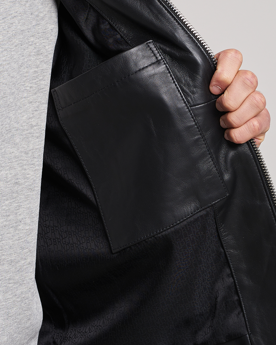 Homme | Manteaux Et Vestes | J.Lindeberg | Boris Biker Leather Jacket Black