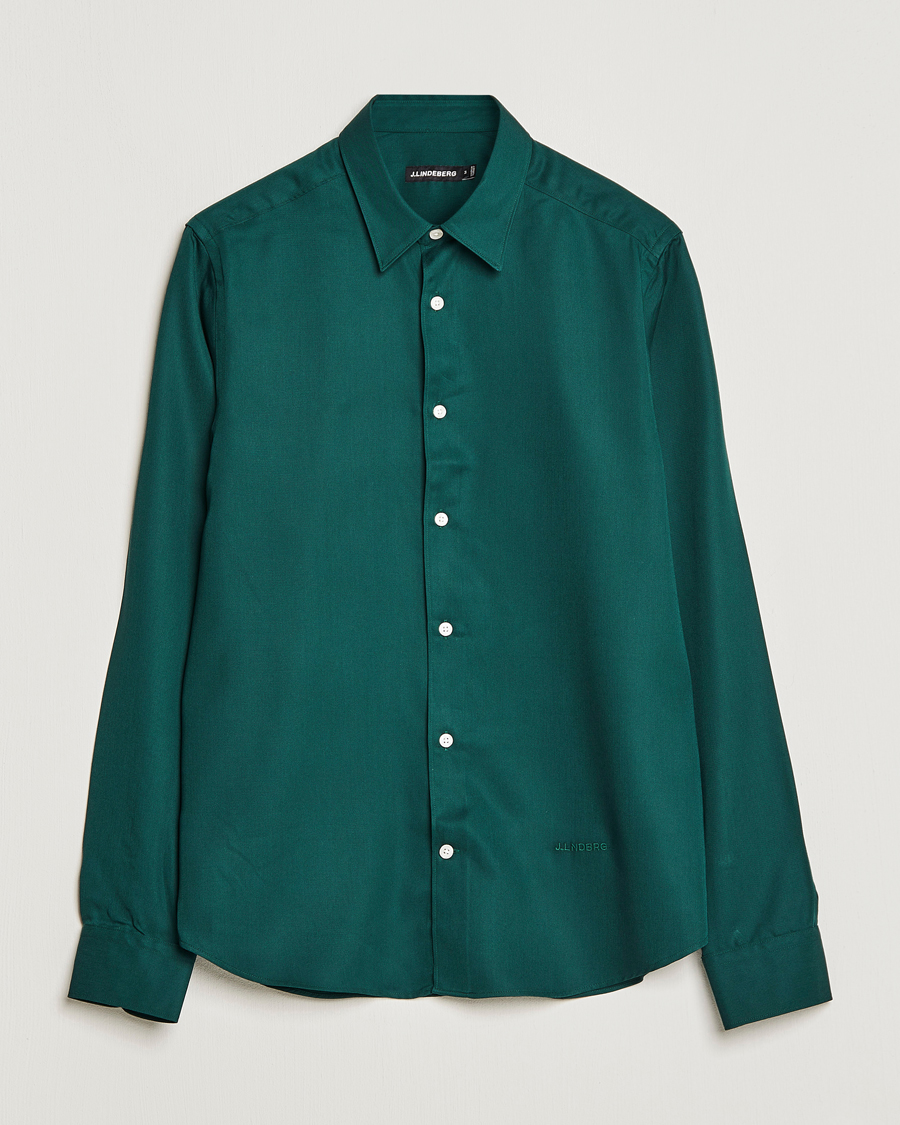 Homme | Chemises | J.Lindeberg | Slim Fit Comfort Tencel Shirt Rain Forest