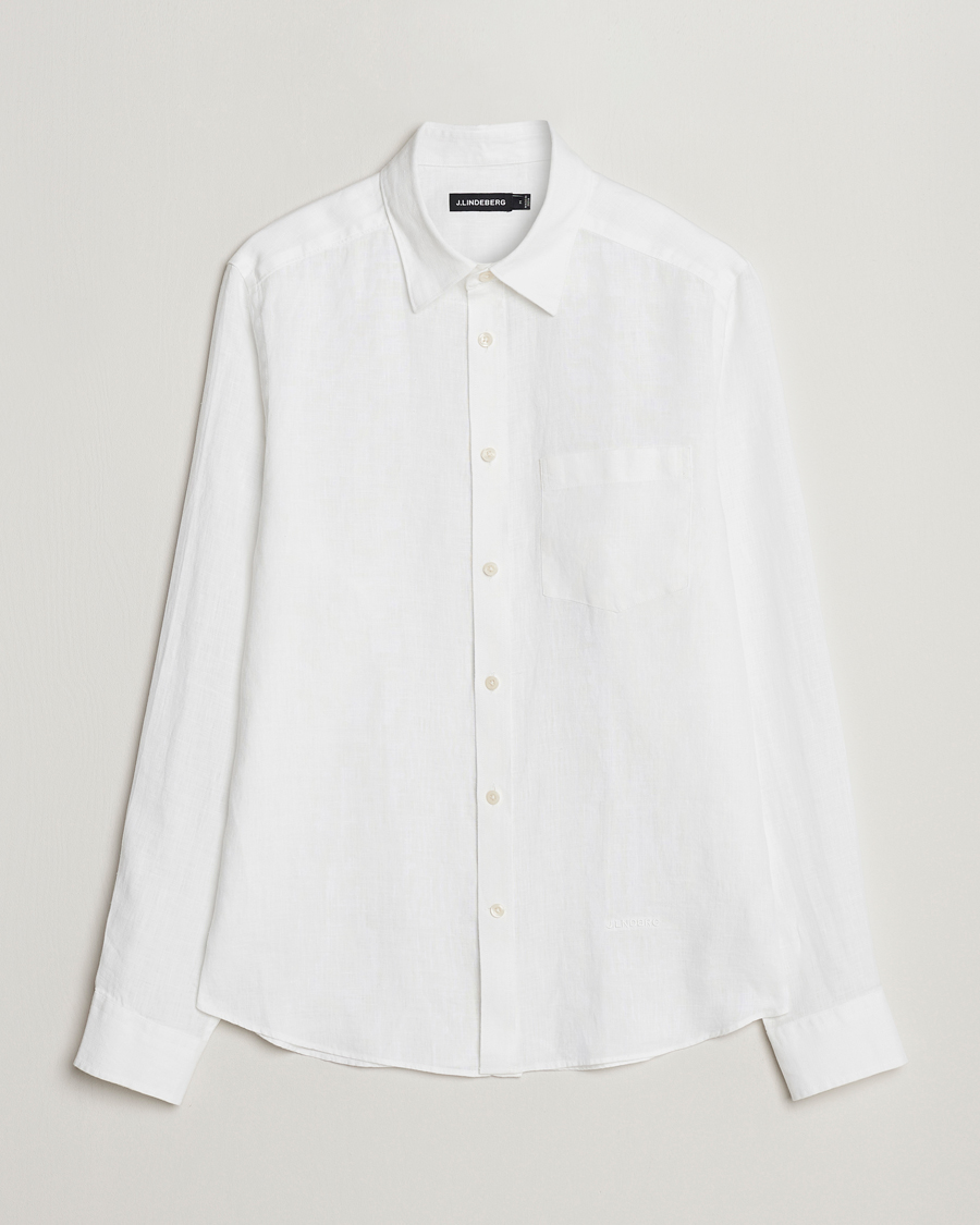Homme | Chemises | J.Lindeberg | Slim Fit Clean Linen Shirt White