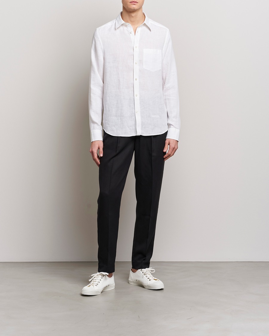 Homme | Chemises | J.Lindeberg | Slim Fit Clean Linen Shirt White