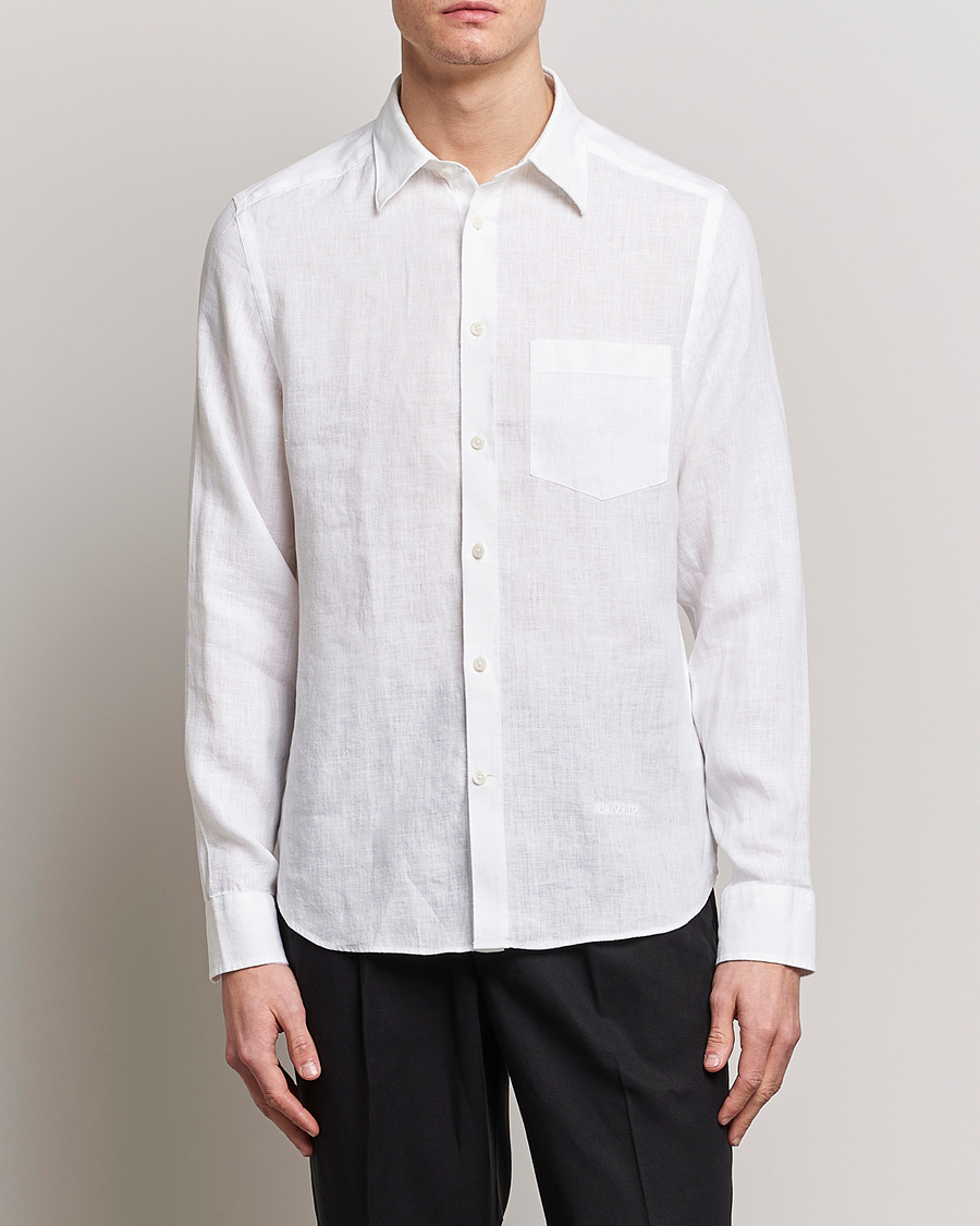 Homme | Chemises | J.Lindeberg | Slim Fit Clean Linen Shirt White