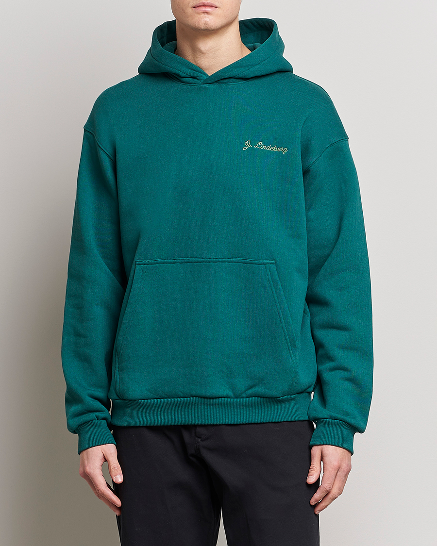 Homme | Pulls Et Tricots | J.Lindeberg | Karson Graphic Organic Cotton Hoodie Rain Forest
