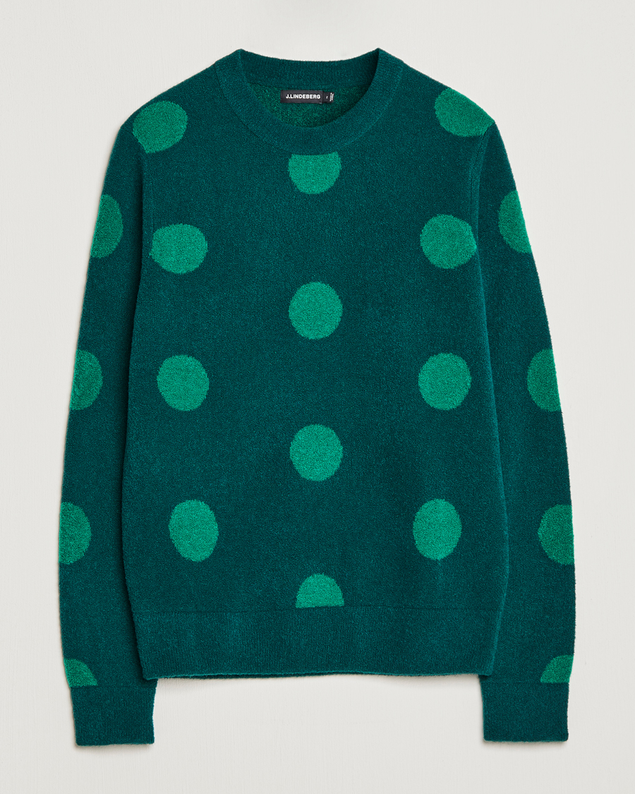 Homme | Pulls Et Tricots | J.Lindeberg | Dotte Hairy Jacquard Crewneck Rain Forest