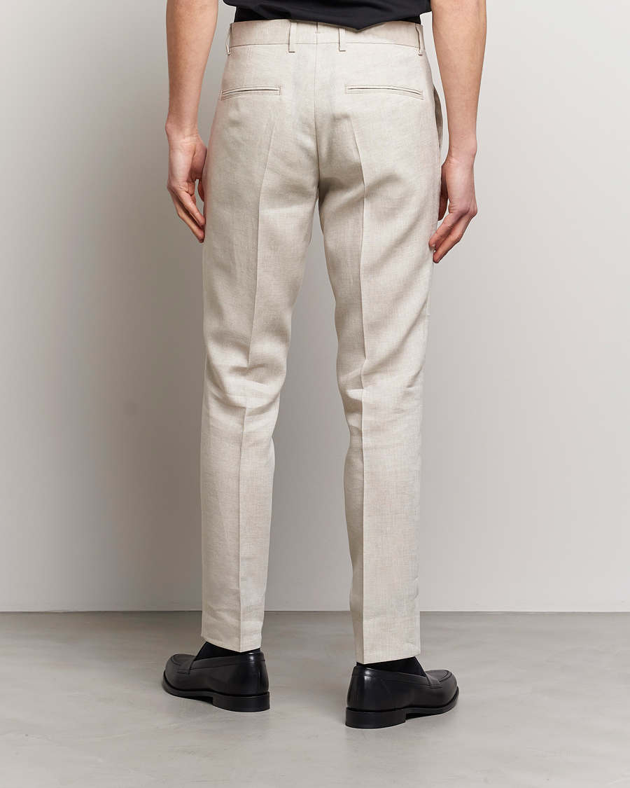 Homme | Pantalons | J.Lindeberg | Grant Super Linen Trousers Safari Beige