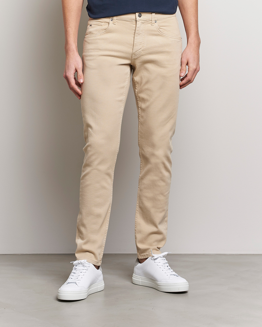 Homme | Pantalons | J.Lindeberg | Jay Solid Stretch 5-Pocket Trousers Safari Beige