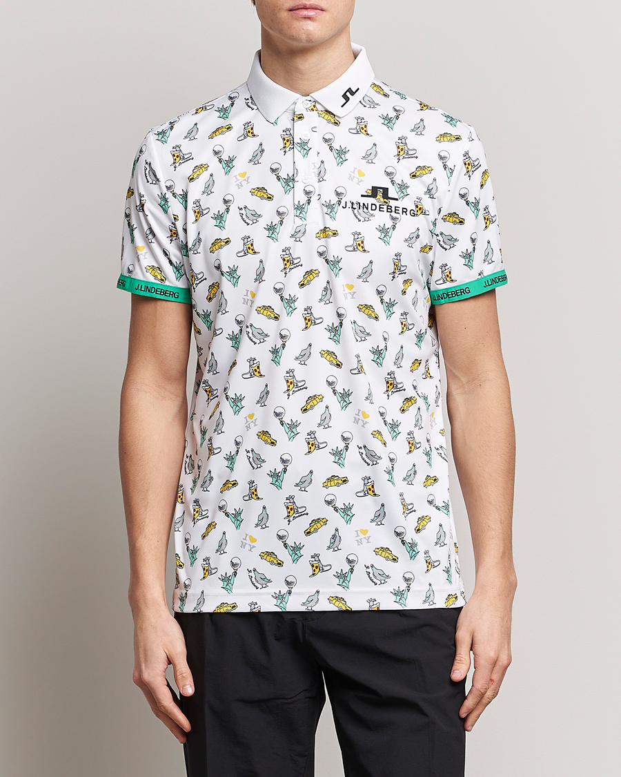 Homme | Polos | J.Lindeberg | KV PGA Printed Jersey Polo White