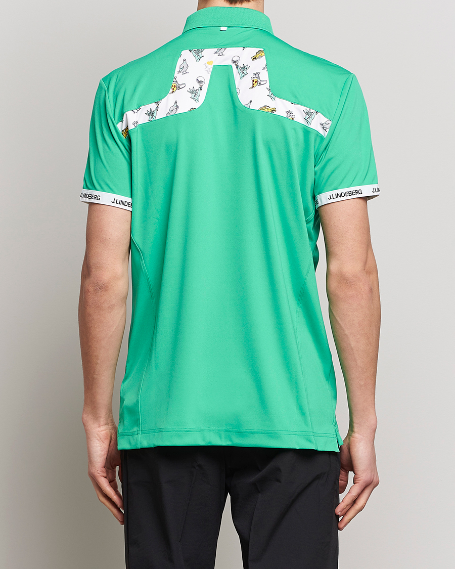 Homme | Polos | J.Lindeberg | KV PGA Printed Jersey Polo Blarney Green