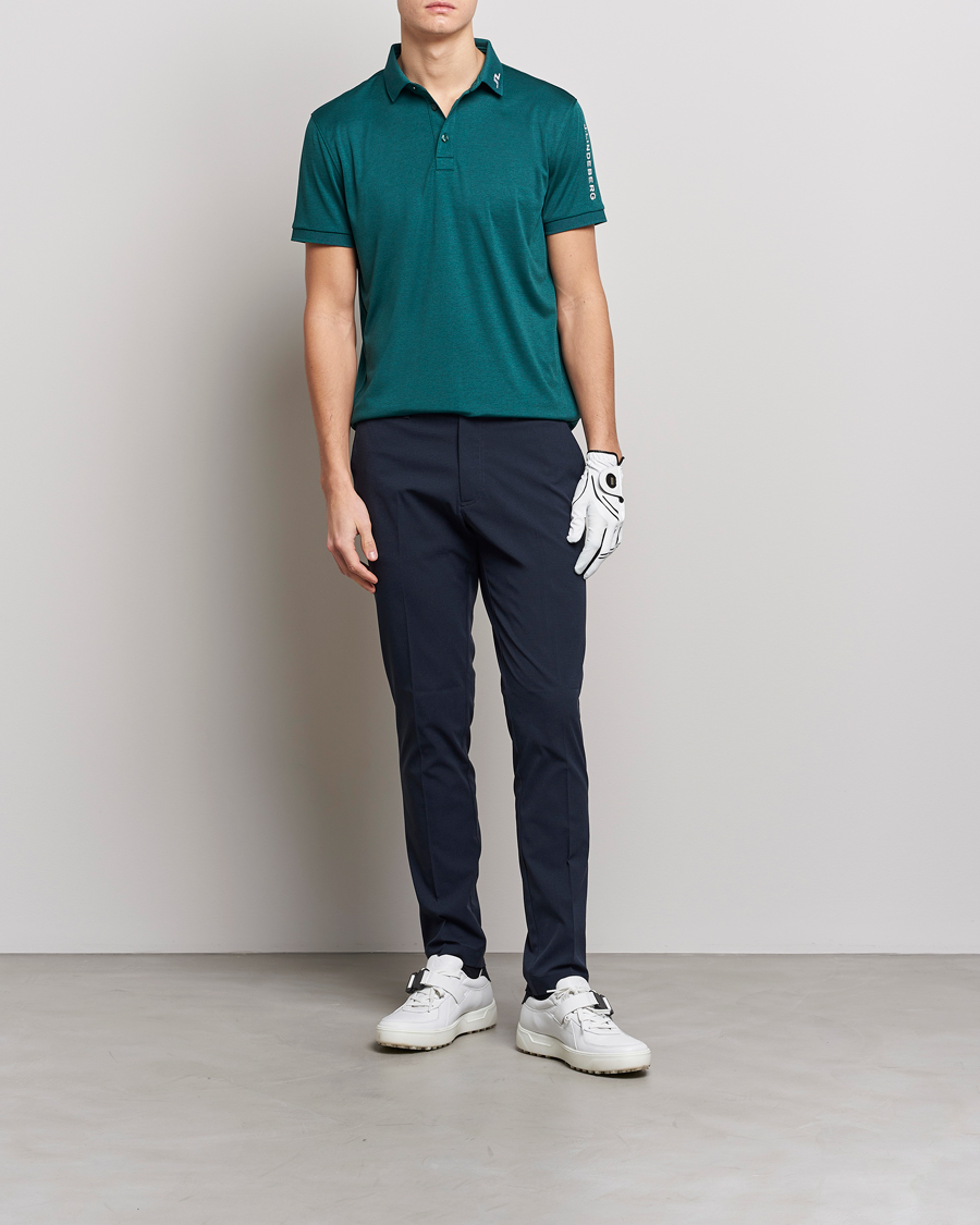 Homme | Polos | J.Lindeberg | Tour Tech Regular Fit Polo Rain Forest Melange