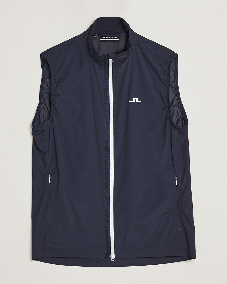 Heren | Gilets | J.Lindeberg | Ash Light Packable Vest Navy