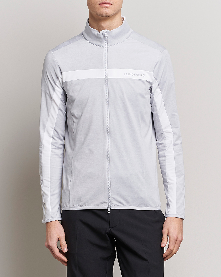 Homme | Pulls Et Tricots | J.Lindeberg | Jarvis Mid Layer Full Zip Light Grey Melange
