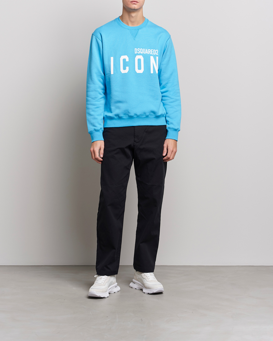 Homme | Pulls Et Tricots | Dsquared2 | Icon Logo Sweatshirt Blue Miami