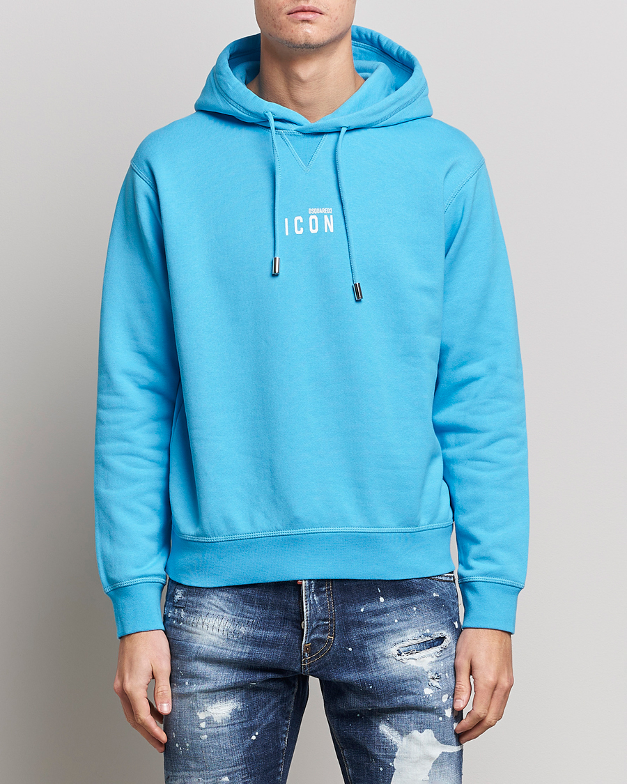 Homme | Pulls Et Tricots | Dsquared2 | Icon small Logo Hoodie Blue Miami