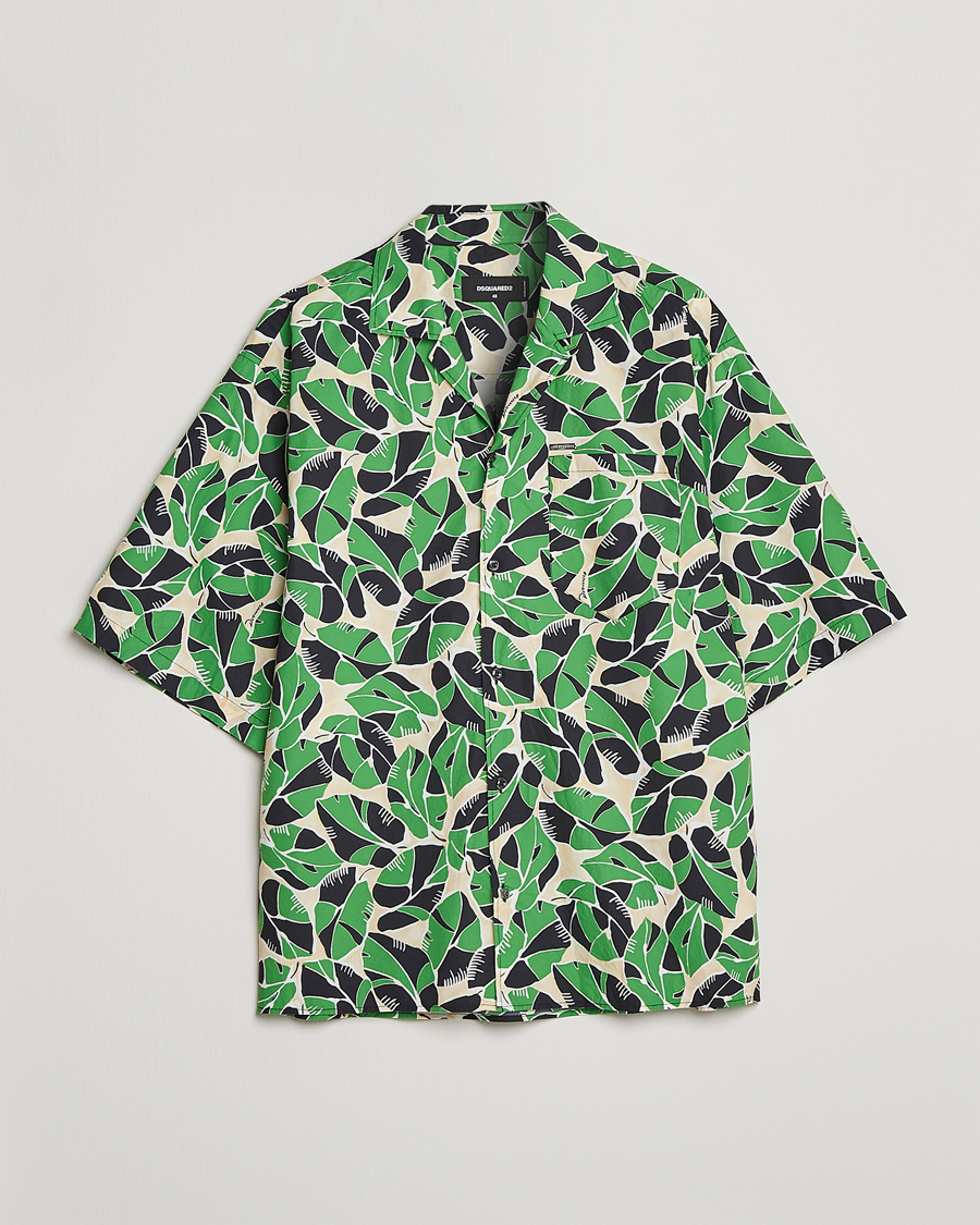Homme | Chemises | Dsquared2 | Printed Bowling Shirt Beige/Green