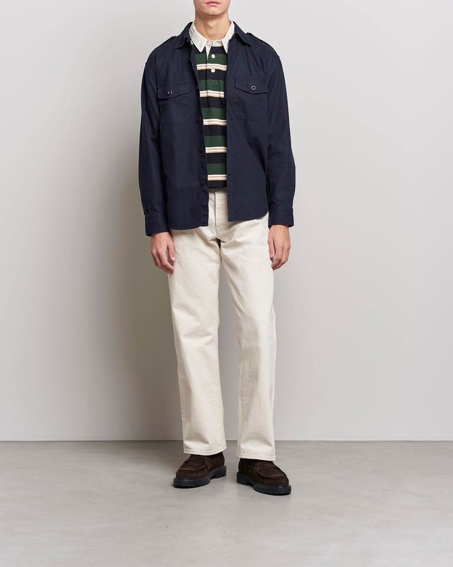 Homme | Chemises | GANT | Solid Twill Overshirt Evening Blue