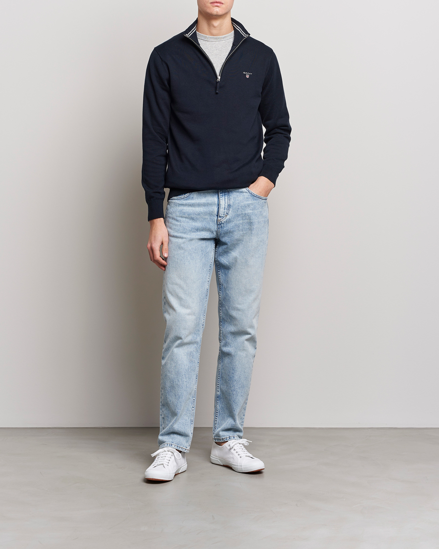 Homme | Pulls Et Tricots | GANT | Classic Cotton Half-Zip Sweater Evening Blue