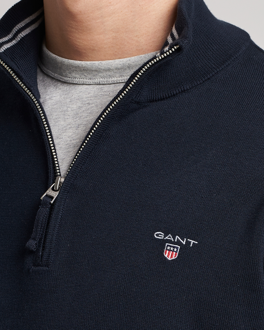 Homme | Pulls Et Tricots | GANT | Classic Cotton Half-Zip Sweater Evening Blue