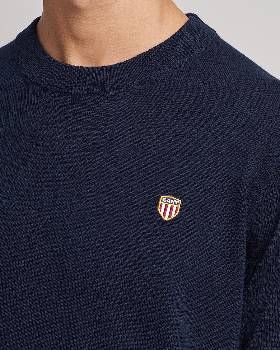 Homme | Pulls Et Tricots | GANT | Banner Shield Lambswool Crew Neck Eavning Blue