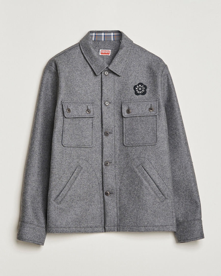Heren | Overhemden | KENZO | Wool Overshirt Antracite