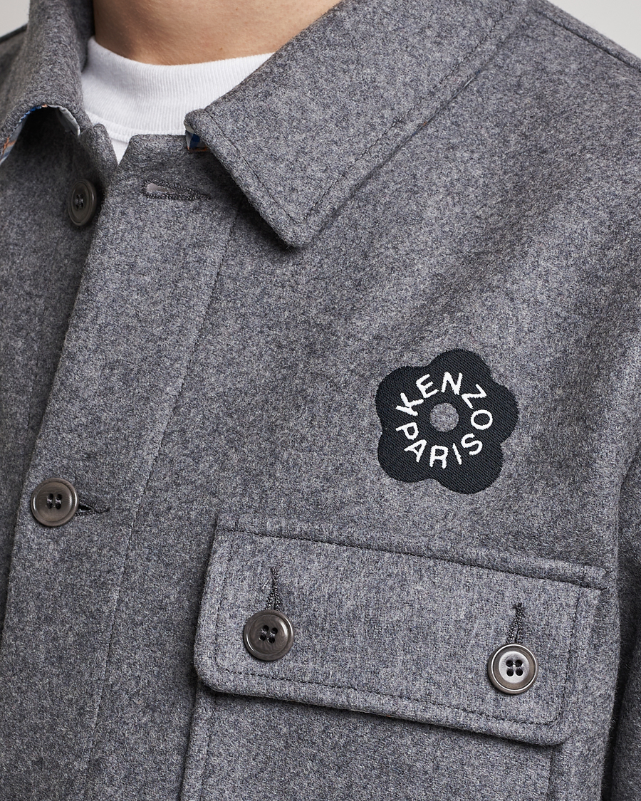 Heren | Overhemden | KENZO | Wool Overshirt Antracite