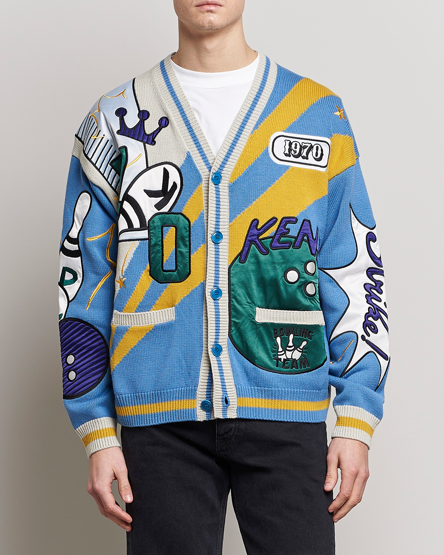 Homme | Pulls Et Tricots | KENZO | Bowling Elefant Cardigan Cyan