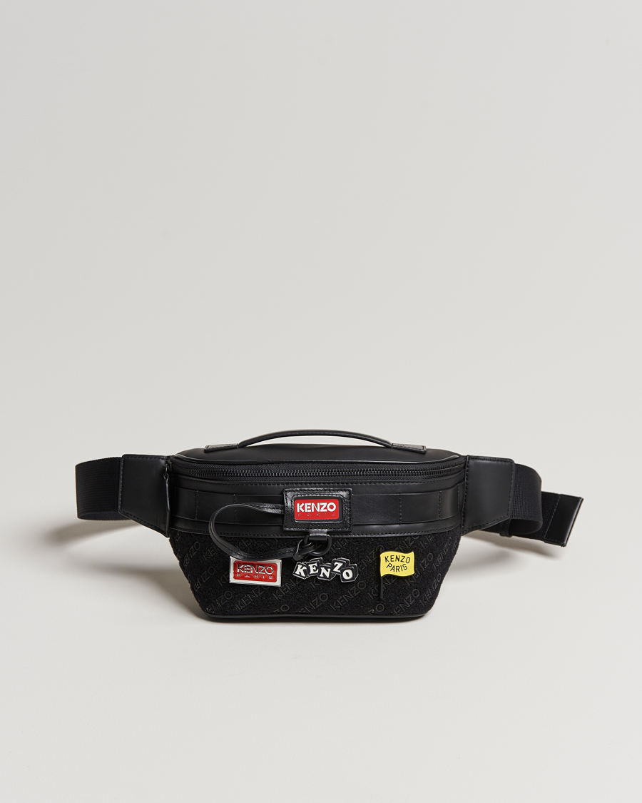 Heren | KENZO Belt Leather Bag Black | KENZO | Belt Leather Bag Black