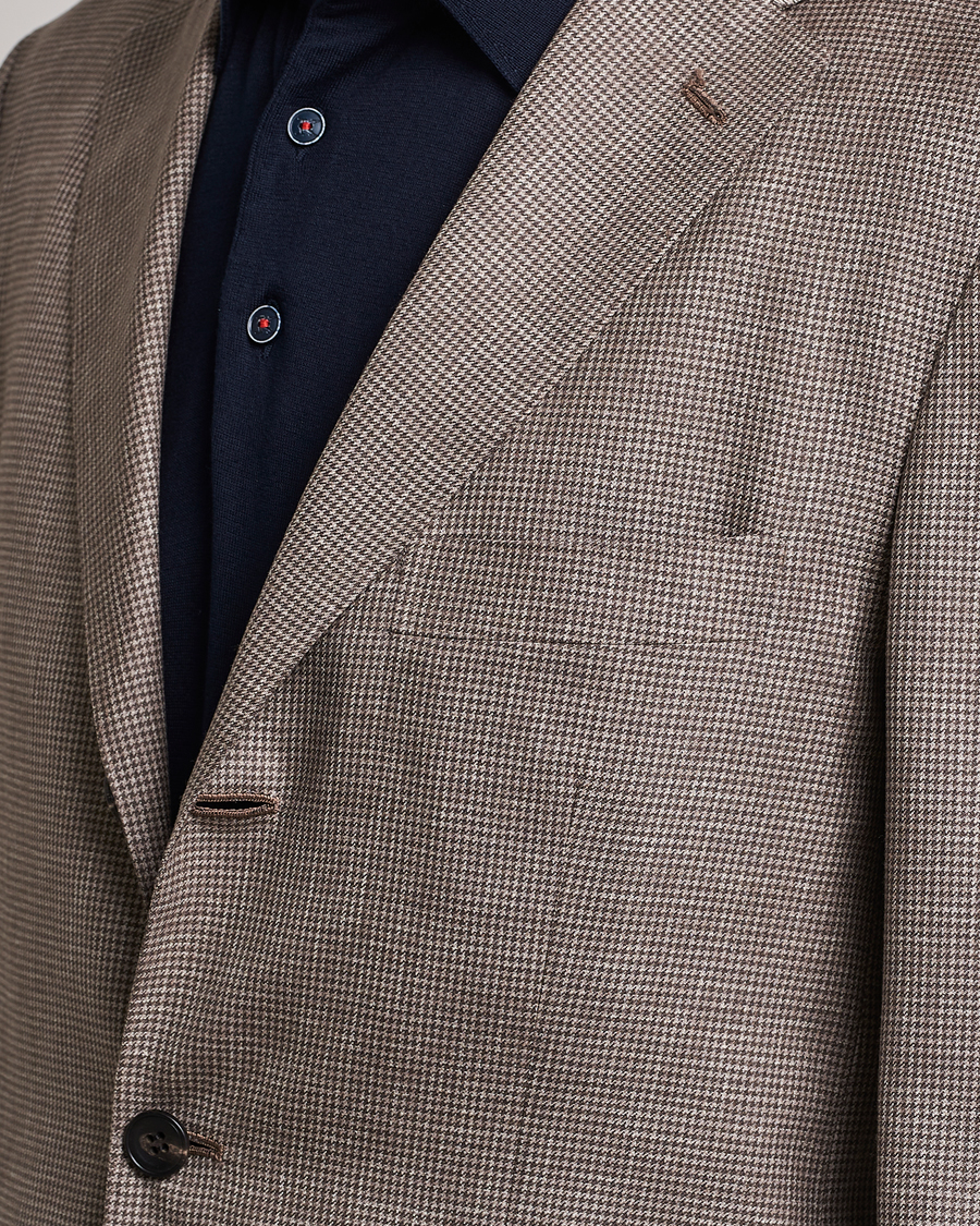 Homme | Blazers | Kiton | Wool Houndstooth Blazer Beige