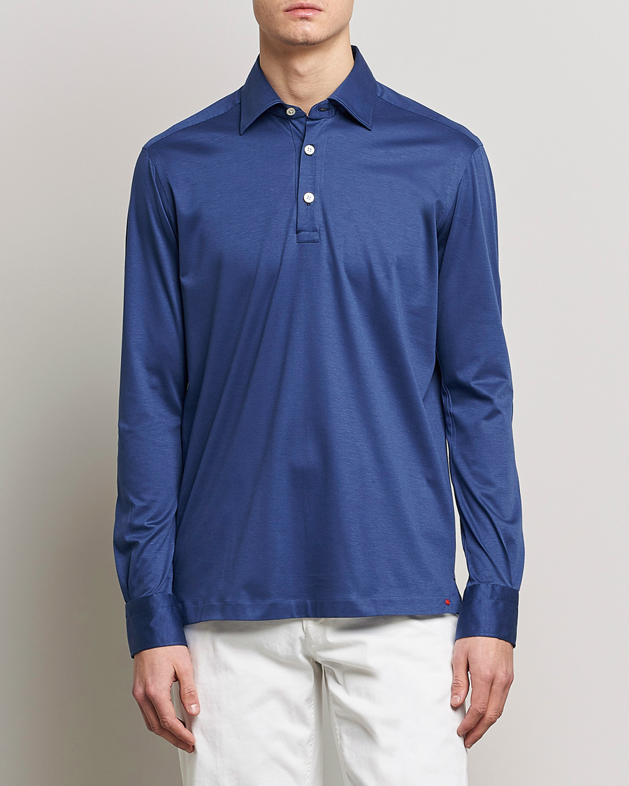 Homme | Chemises | Kiton | Popover Shirt Dark Blue