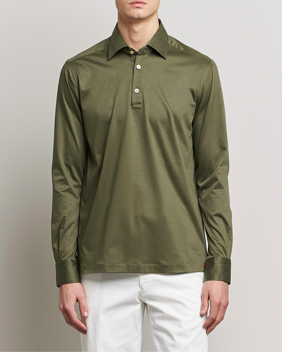 Homme | Chemises | Kiton | Popover Shirt Dark Olive