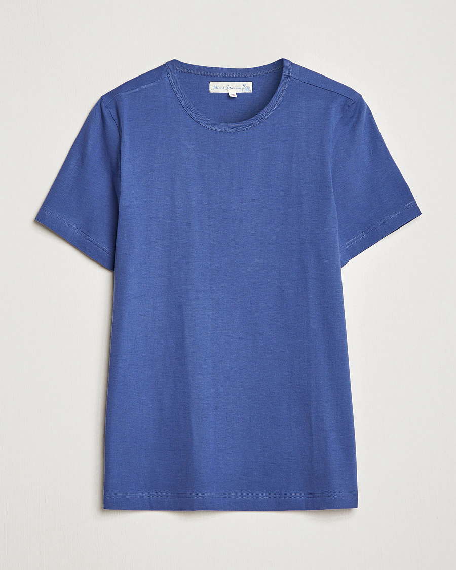 Homme | T-shirts | Merz b. Schwanen | 1950s Classic Loopwheeled T-Shirt Pacific Blue