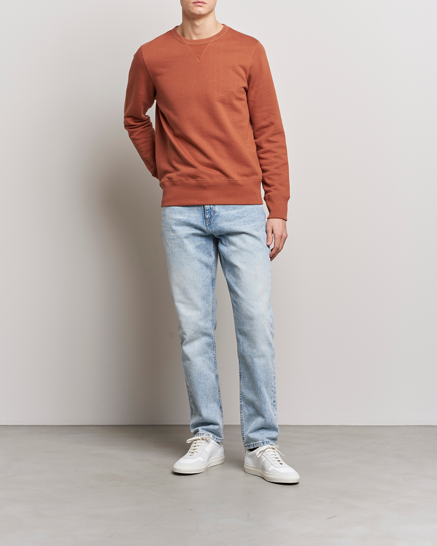 Homme | Pulls Et Tricots | Merz b. Schwanen | Organic Cotton Crew Neck Sweat Sierra Red
