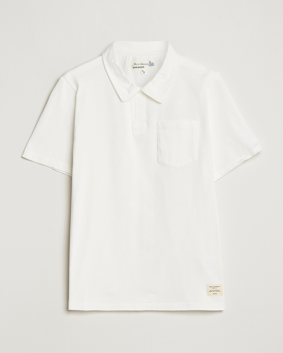 Homme | Polos | Merz b. Schwanen | Organic Cotton Washed Polo White