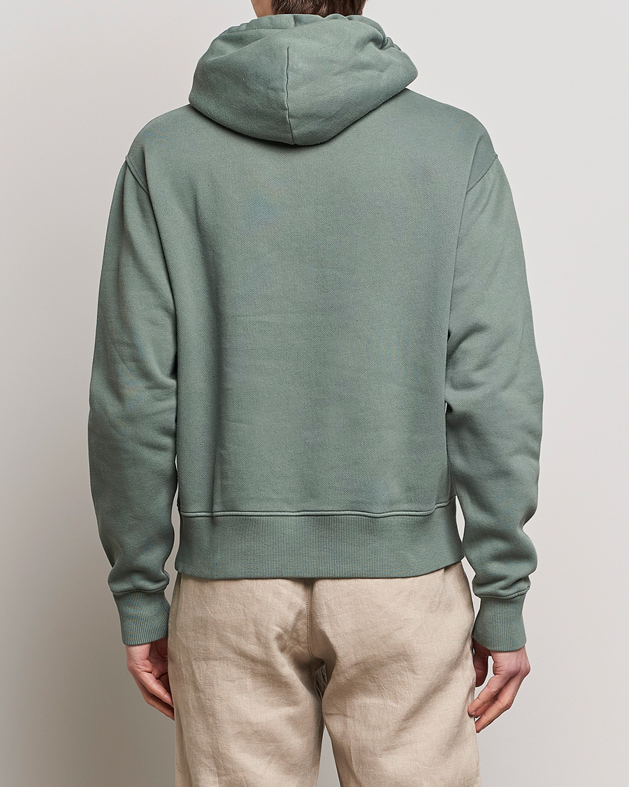 Homme | Pulls Et Tricots | Merz b. Schwanen | Organic Cotton Washed Hoodie Green Stone