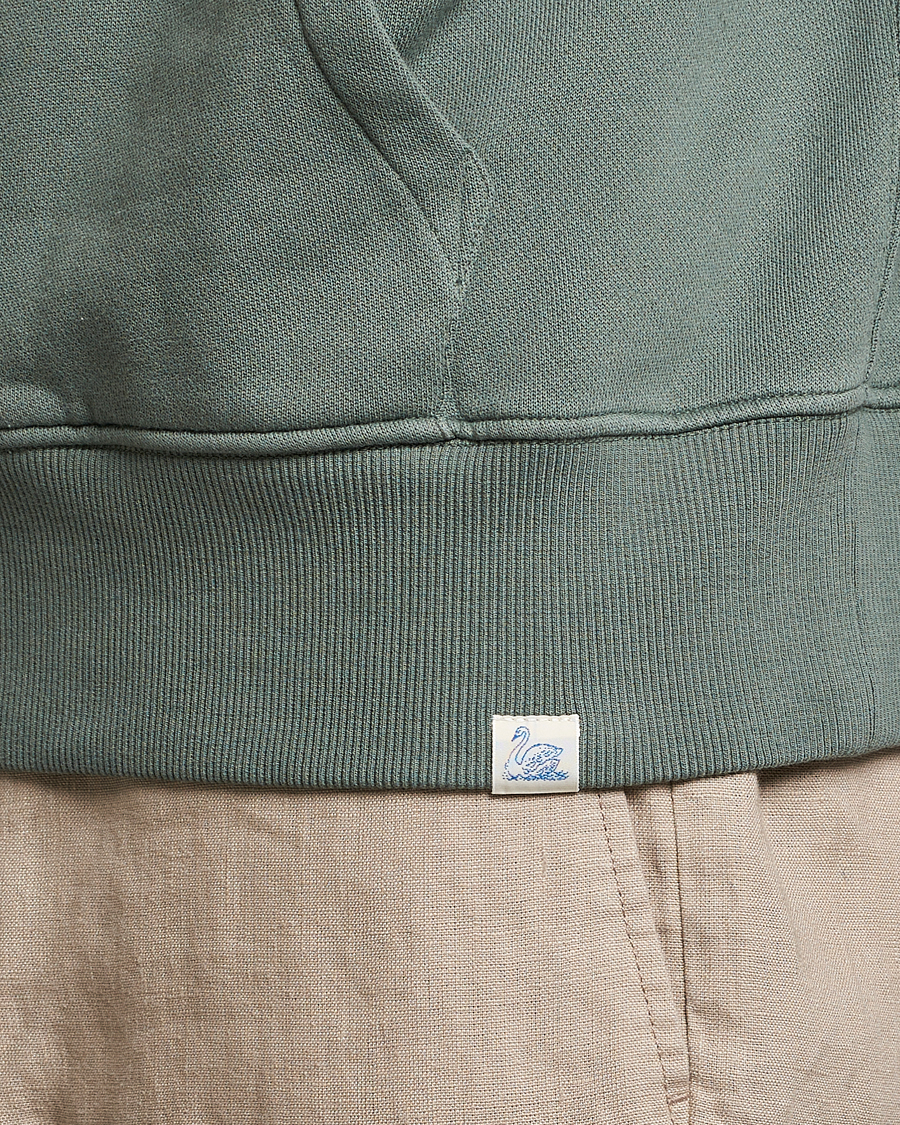 Homme | Pulls Et Tricots | Merz b. Schwanen | Organic Cotton Washed Hoodie Green Stone