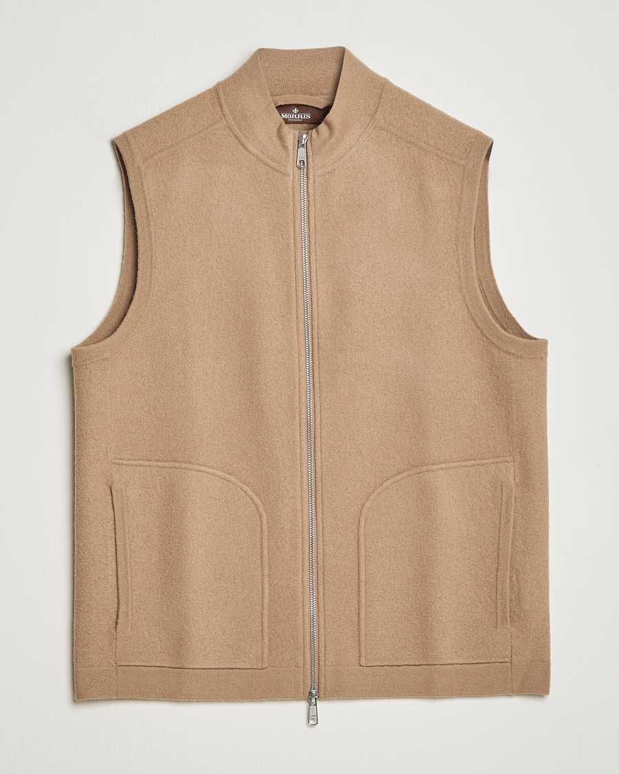 Homme | Gilets | Morris Heritage | Pierre Boiled Wool Vest Camel