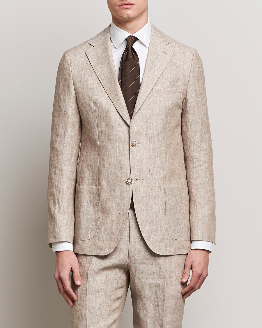 Homme | Blazers | Morris Heritage | Mike Patch Pocket Linen Suit Blazer Beige