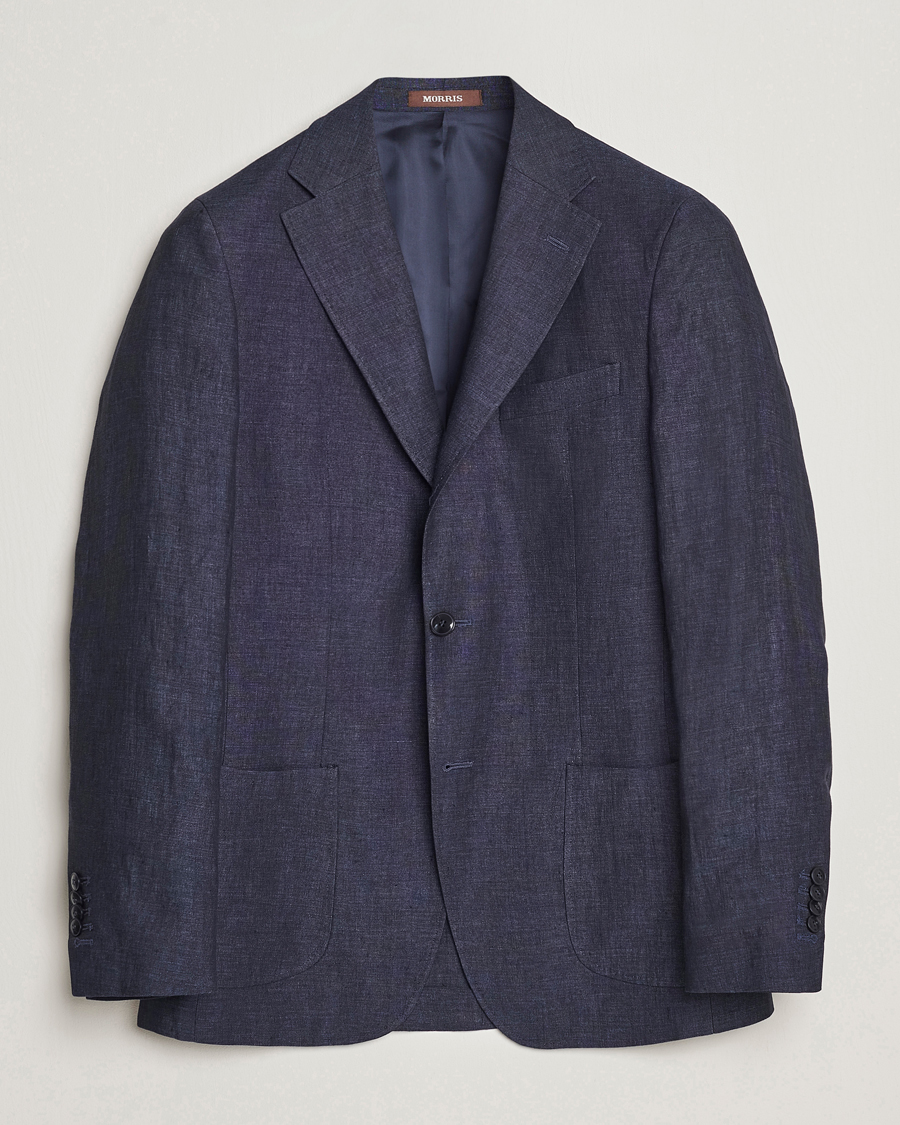 Homme | Blazers | Morris Heritage | Mike Patch Pocket Linen Suit Blazer Navy