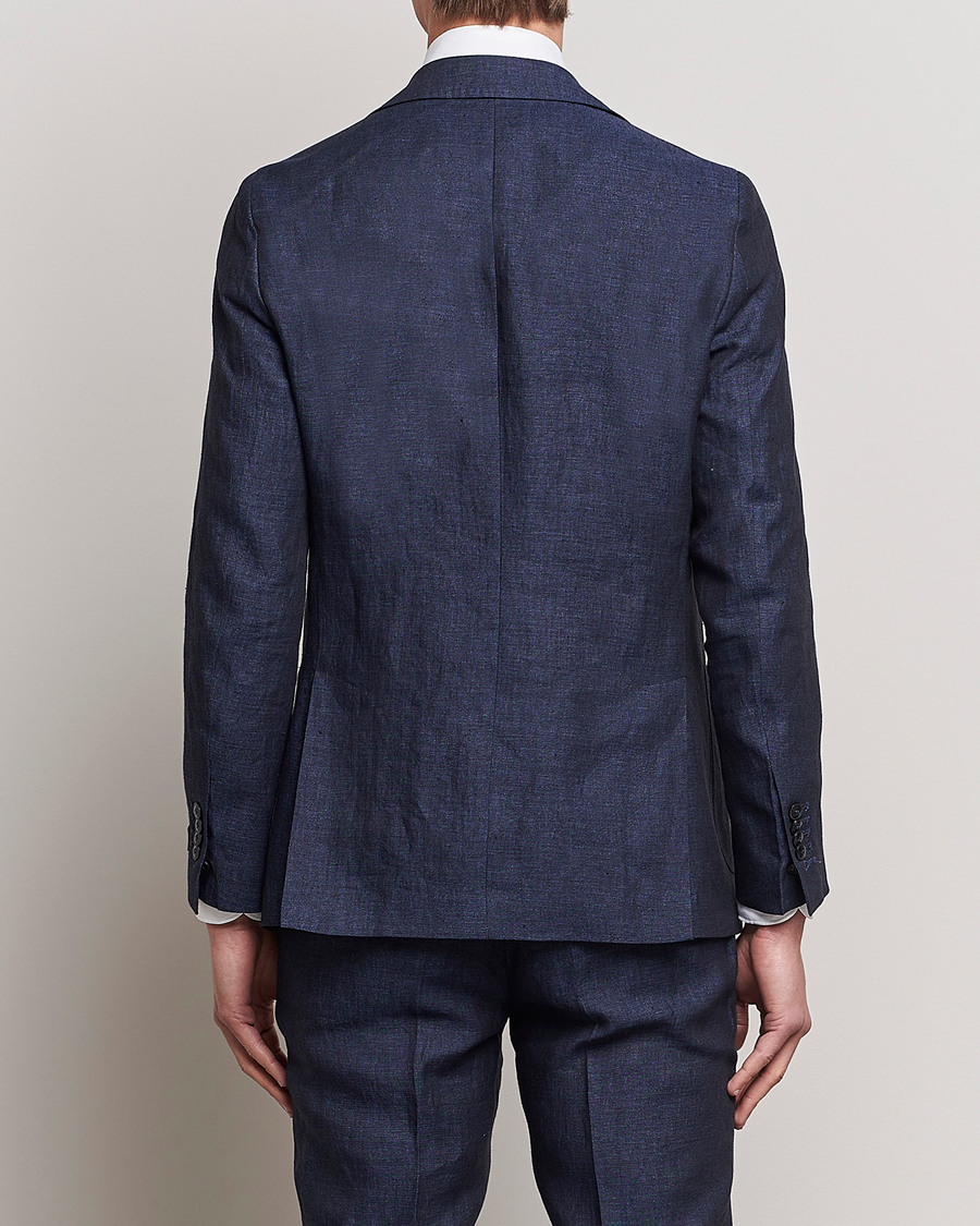 Homme | Blazers | Morris Heritage | Mike Patch Pocket Linen Suit Blazer Navy