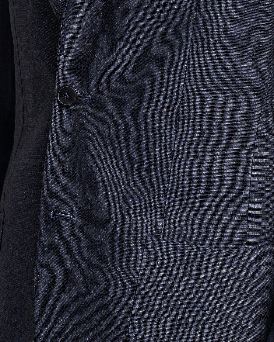 Homme | Blazers | Morris Heritage | Mike Patch Pocket Linen Suit Blazer Navy