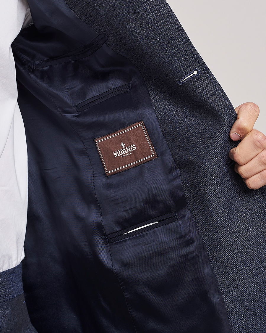 Homme | Blazers | Morris Heritage | Mike Patch Pocket Linen Suit Blazer Navy