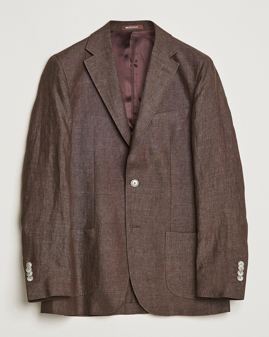 Homme | Blazers | Morris Heritage | Mike Patch Pocket Linen Suit Blazer Brown